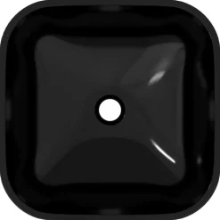 vidaXL Lavabo de vidrio 42x42x14 cm Negro Clearance