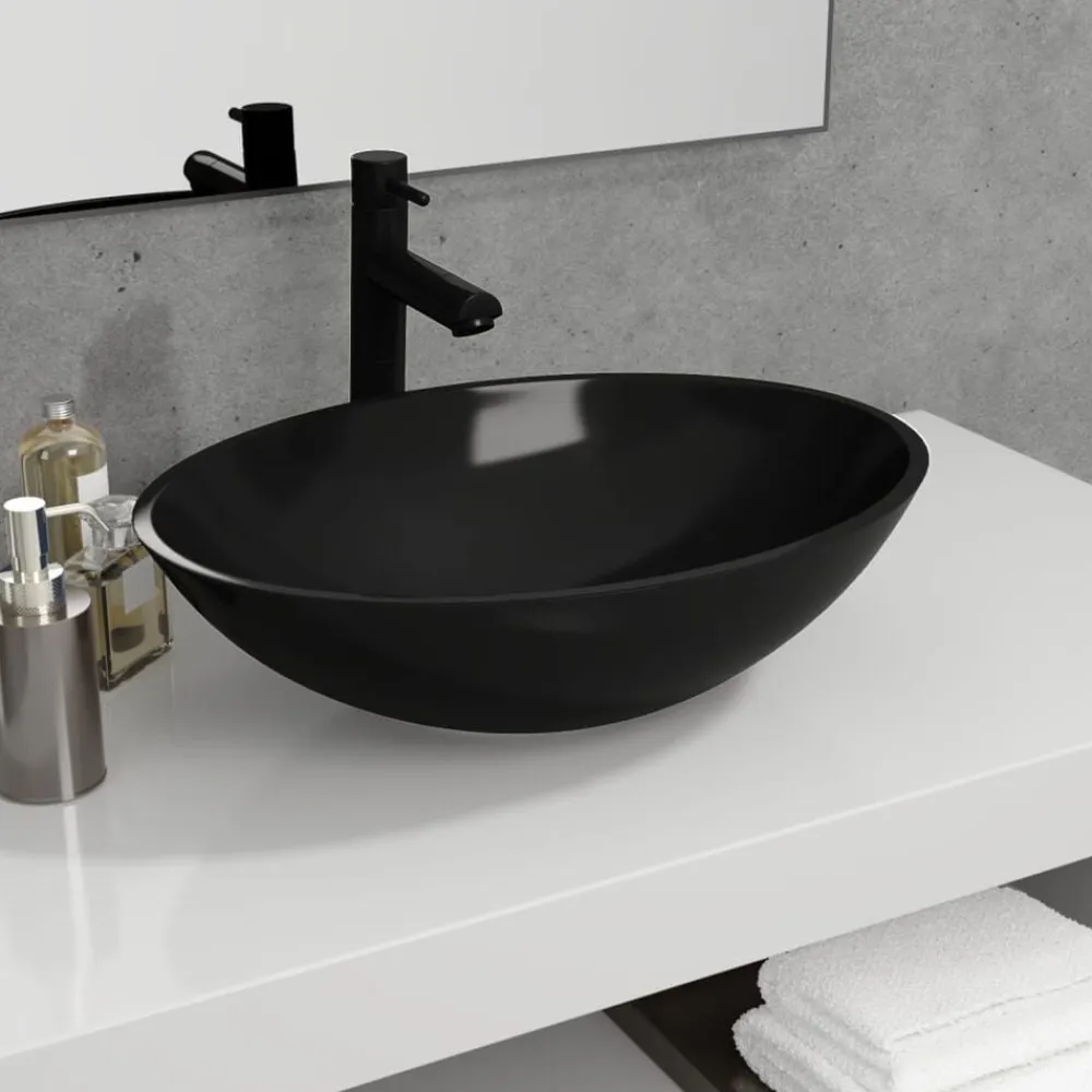 vidaXL Fontanería-Lavabo de vidrio 50x37x14 cm