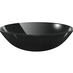 vidaXL Fontanería-Lavabo de vidrio templado negro 42 cm