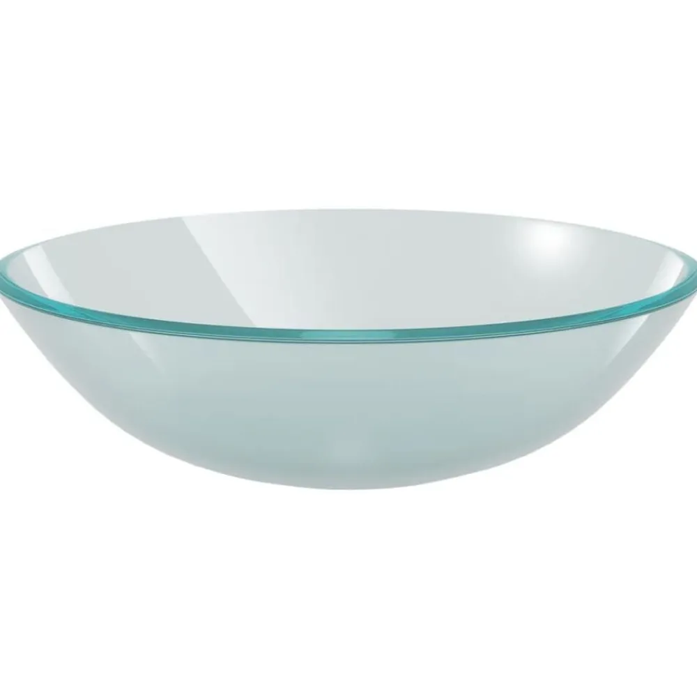 vidaXL Fontanería-Lavabo de vidrio templado 42 cm esmerilado