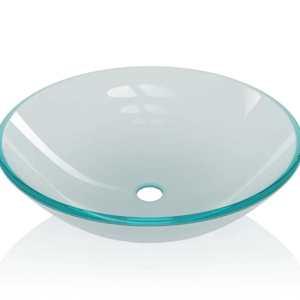 vidaXL Fontanería-Lavabo de vidrio templado 42 cm esmerilado