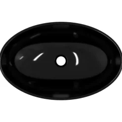 vidaXL Lavabo de vidrio templado 54,5x35x15,5 cm Negro Clearance