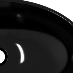 vidaXL Lavabo de vidrio templado 54,5x35x15,5 cm Negro Clearance
