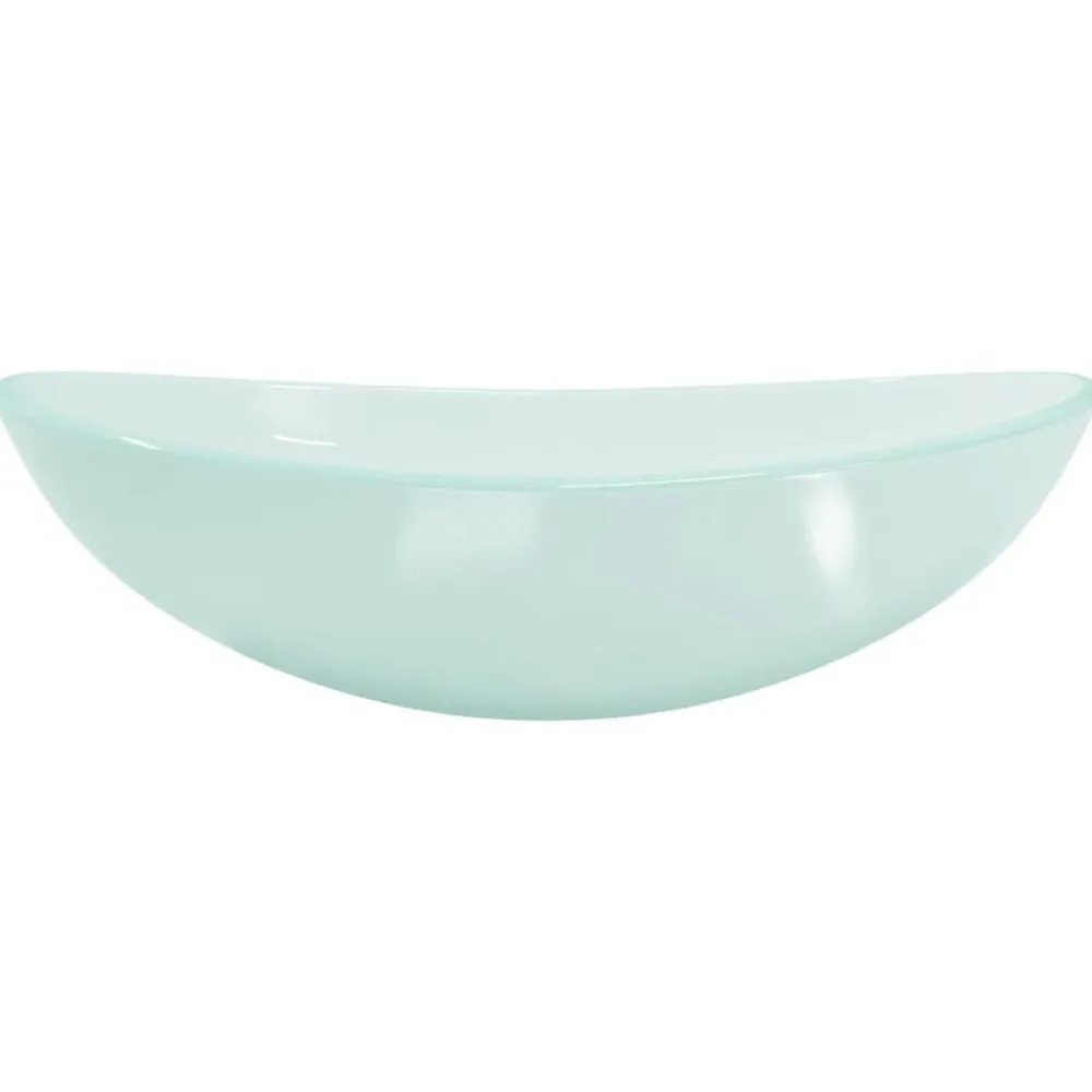 vidaXL Lavabo de vidrio templado 54,5x35x15,5 cm Esmerilado New