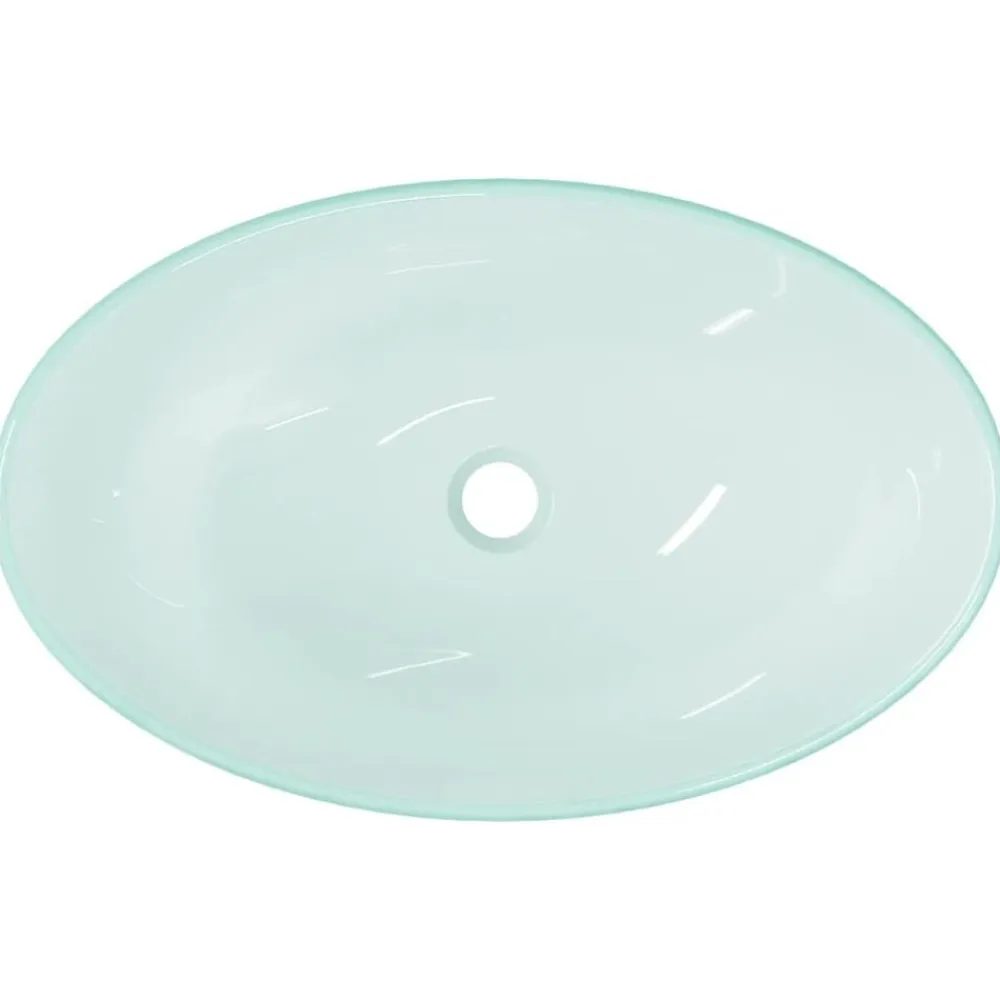 vidaXL Lavabo de vidrio templado 54,5x35x15,5 cm Esmerilado New