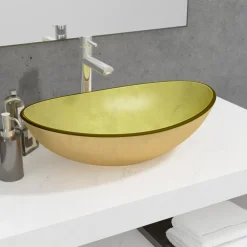 vidaXL Fontanería-Lavabo de vidrio templado 54,5x35x15,5 cm