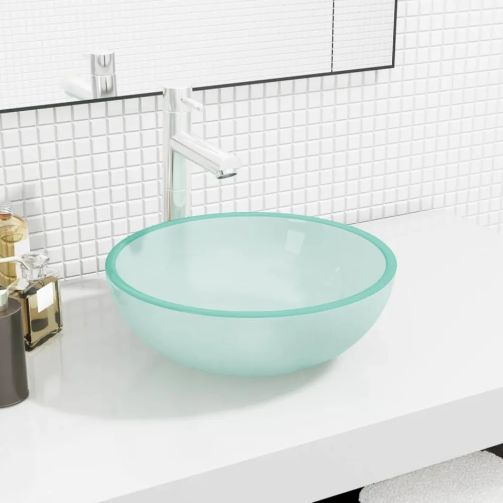 vidaXL Fontanería-Lavabo de vidrio templado 35x12 cm