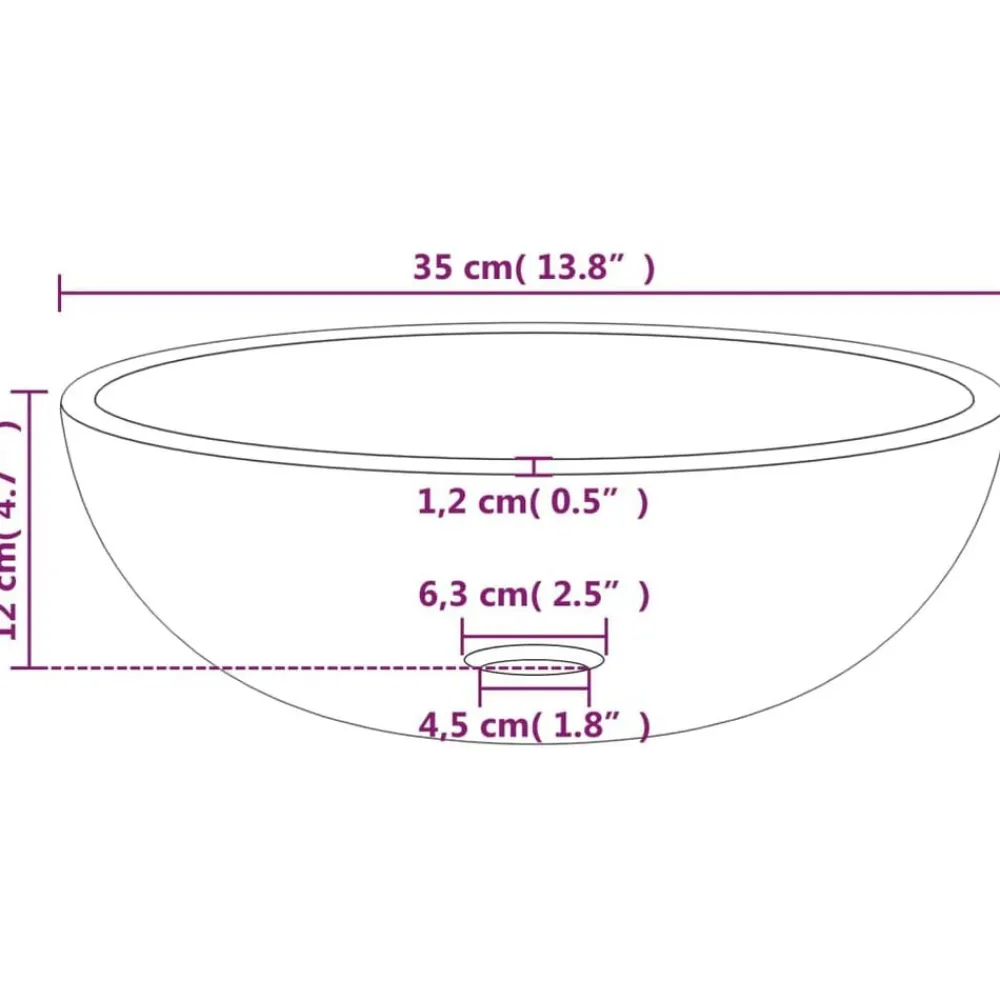 vidaXL Fontanería-Lavabo de vidrio templado 35x12 cm