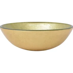 vidaXL Fontanería-Lavabo de vidrio templado 42 cm dorado
