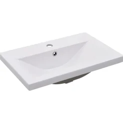 vidaXL Fontanería-Lavabo encastrado de cerámica blanco 61x39,5x18,5 cm