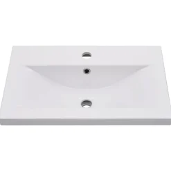 vidaXL Fontanería-Lavabo encastrado de cerámica blanco 61x39,5x18,5 cm