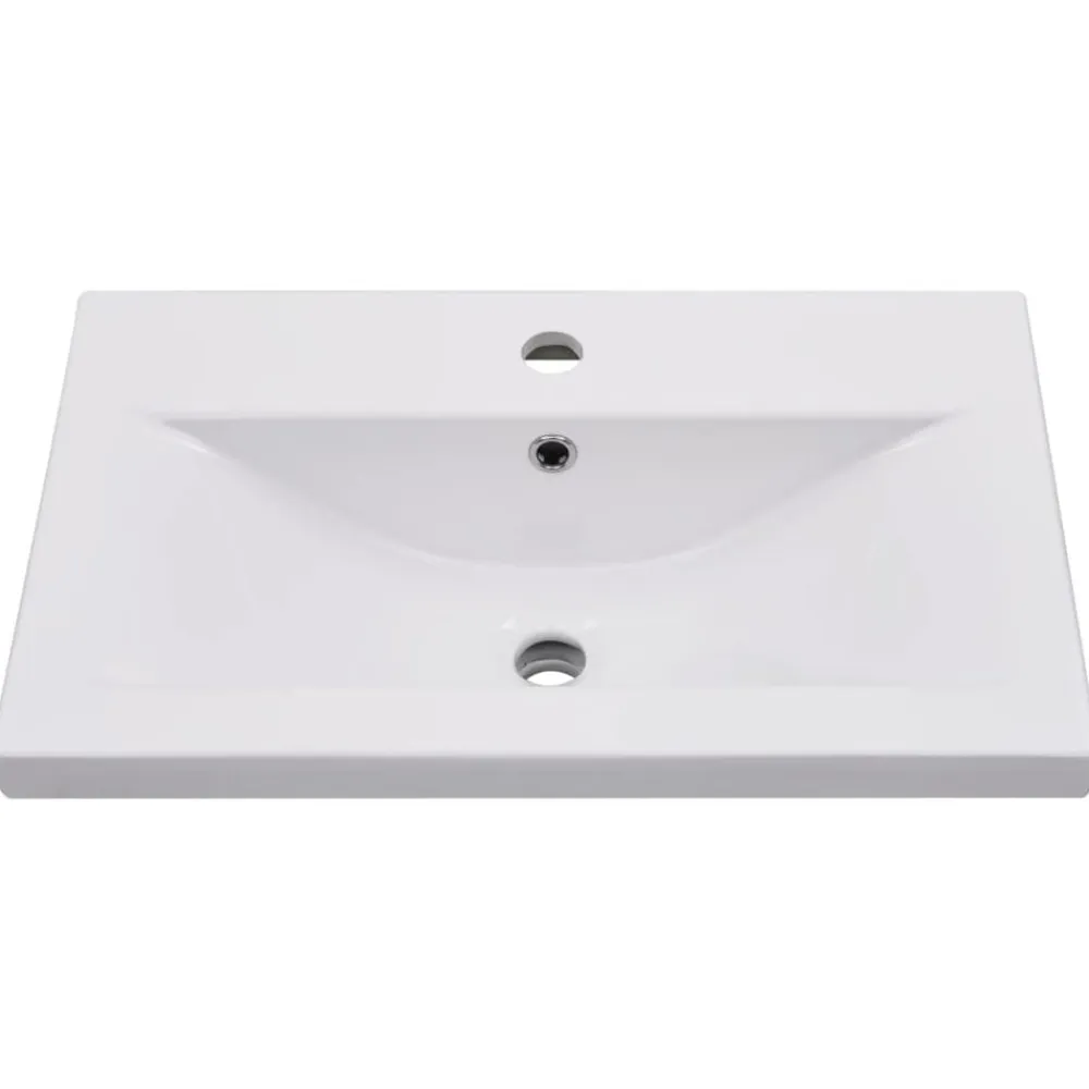 vidaXL Fontanería-Lavabo encastrado de cerámica blanco 61x39,5x18,5 cm