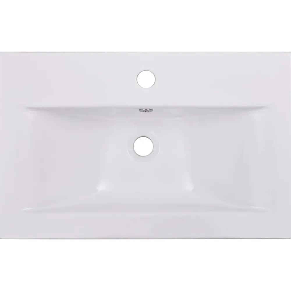 vidaXL Fontanería-Lavabo encastrado de cerámica blanco 61x39,5x18,5 cm