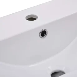 vidaXL Fontanería-Lavabo encastrado de cerámica blanco 61x39,5x18,5 cm