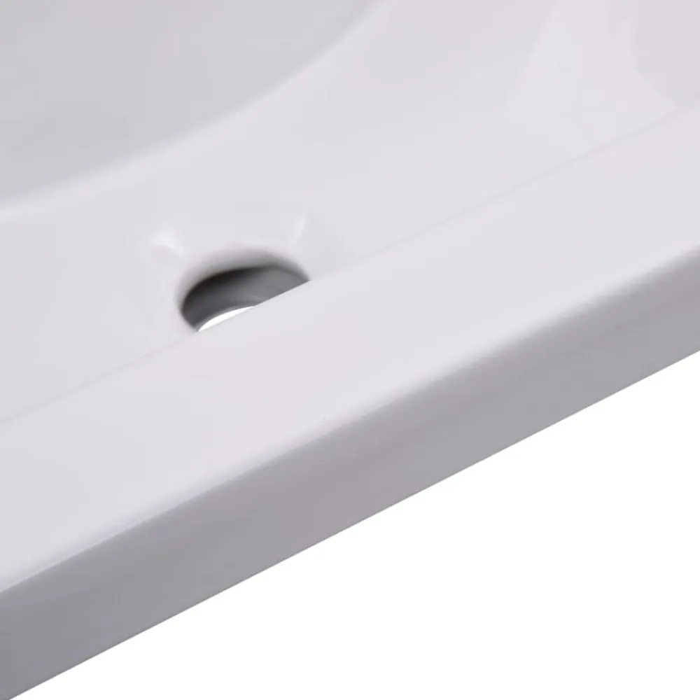 vidaXL Fontanería-Lavabo encastrado de cerámica blanco 61x39,5x18,5 cm