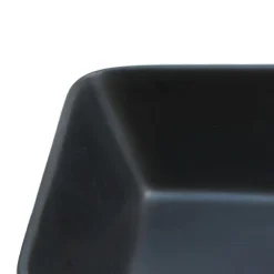 vidaXL Fontanería-Lavabo encimera rectangular cerámica negro marrón 46x35,5x13 cm