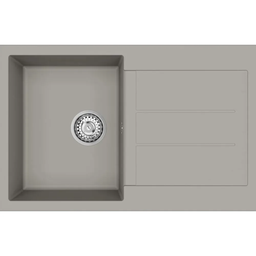 vidaXL Fontanería-Lavabo 780 x 500 mm 80% Cuarzo y 20% Resina