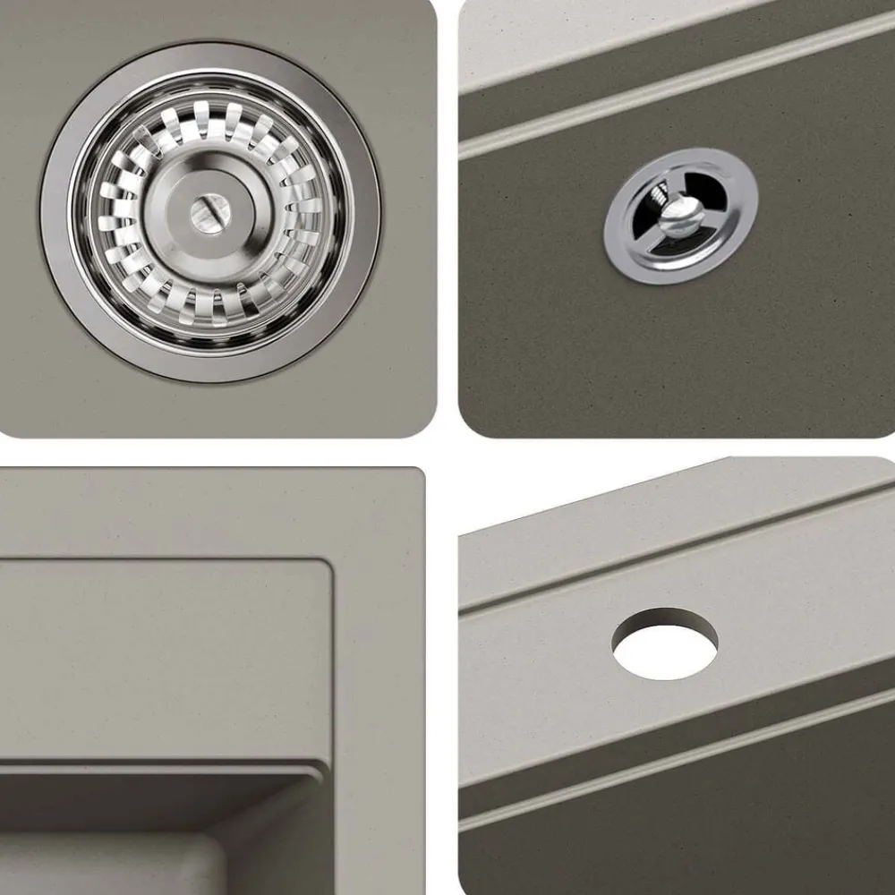 vidaXL Lavabo 470 x 440 mm granito Gris Sale