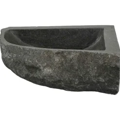 vidaXL Fontanería-Lavabo Gris (30-37) x (30-37) x 12 cm Piedra del Río