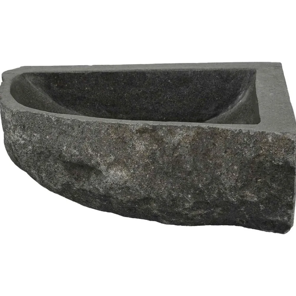 vidaXL Fontanería-Lavabo Gris (30-37) x (30-37) x 12 cm Piedra del Río