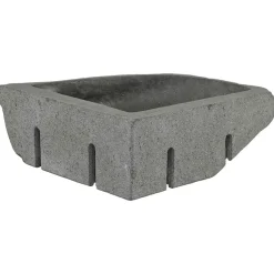 vidaXL Fontanería-Lavabo Gris (30-37) x (30-37) x 12 cm Piedra del Río
