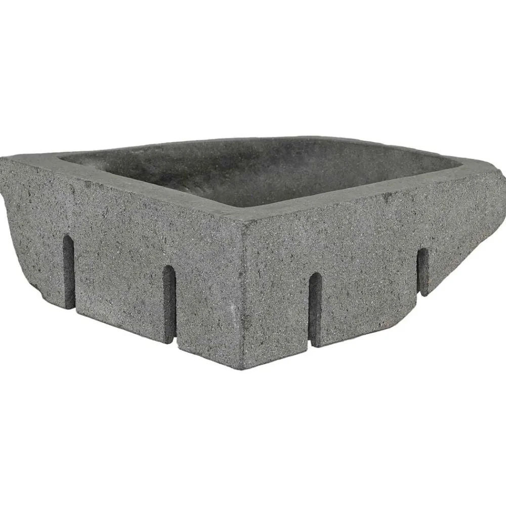 vidaXL Fontanería-Lavabo Gris (30-37) x (30-37) x 12 cm Piedra del Río
