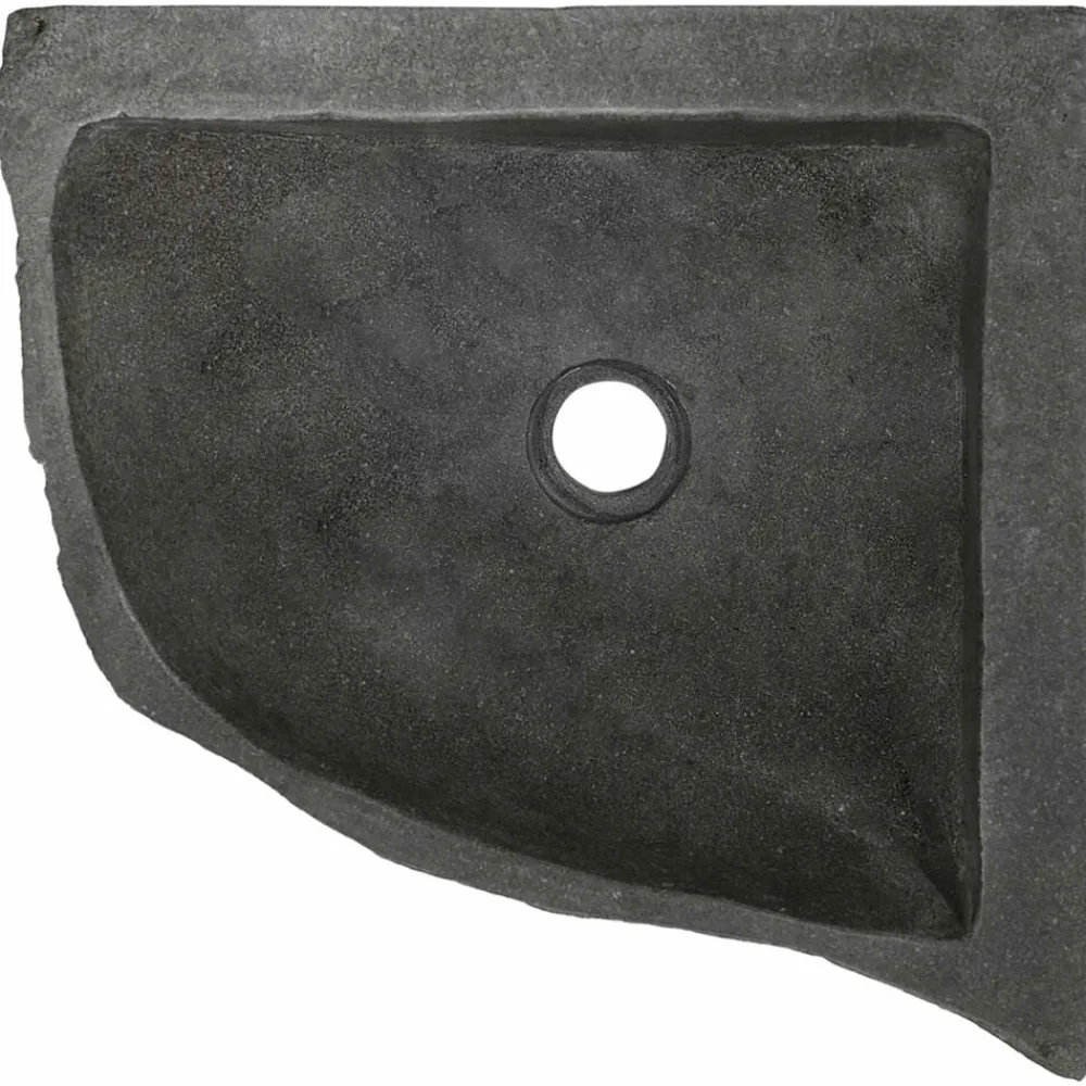 vidaXL Fontanería-Lavabo Gris (30-37) x (30-37) x 12 cm Piedra del Río