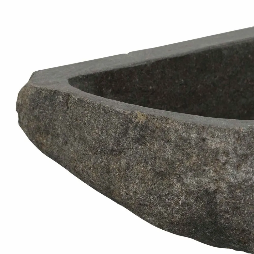 vidaXL Fontanería-Lavabo Gris (30-37) x (30-37) x 12 cm Piedra del Río
