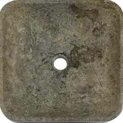 vidaXL Lavabo mármol 40x40x10 cm Gris Sale