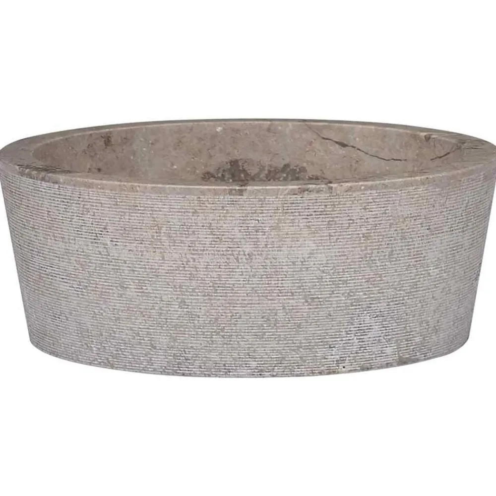 vidaXL Fontanería-Lavabo mármol Ø40x15 cm