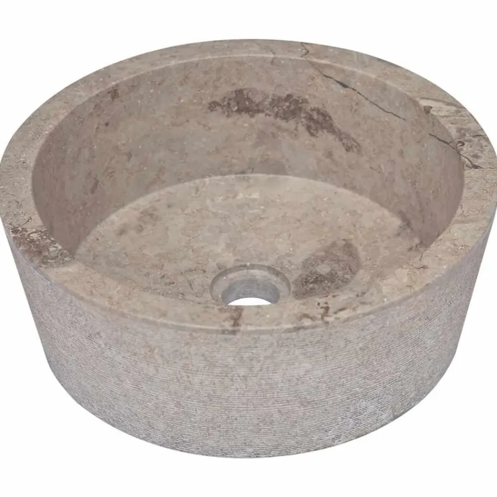 vidaXL Fontanería-Lavabo mármol Ø40x15 cm