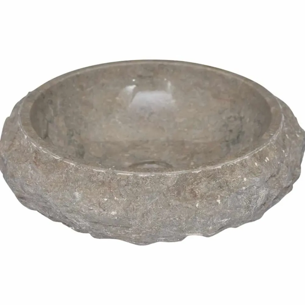 vidaXL Fontanería-Lavabo mármol Ø40x12 cm