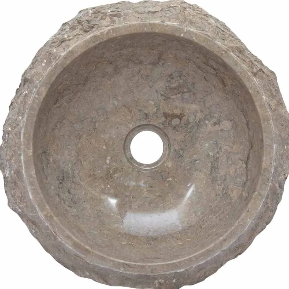 vidaXL Fontanería-Lavabo mármol Ø40x12 cm
