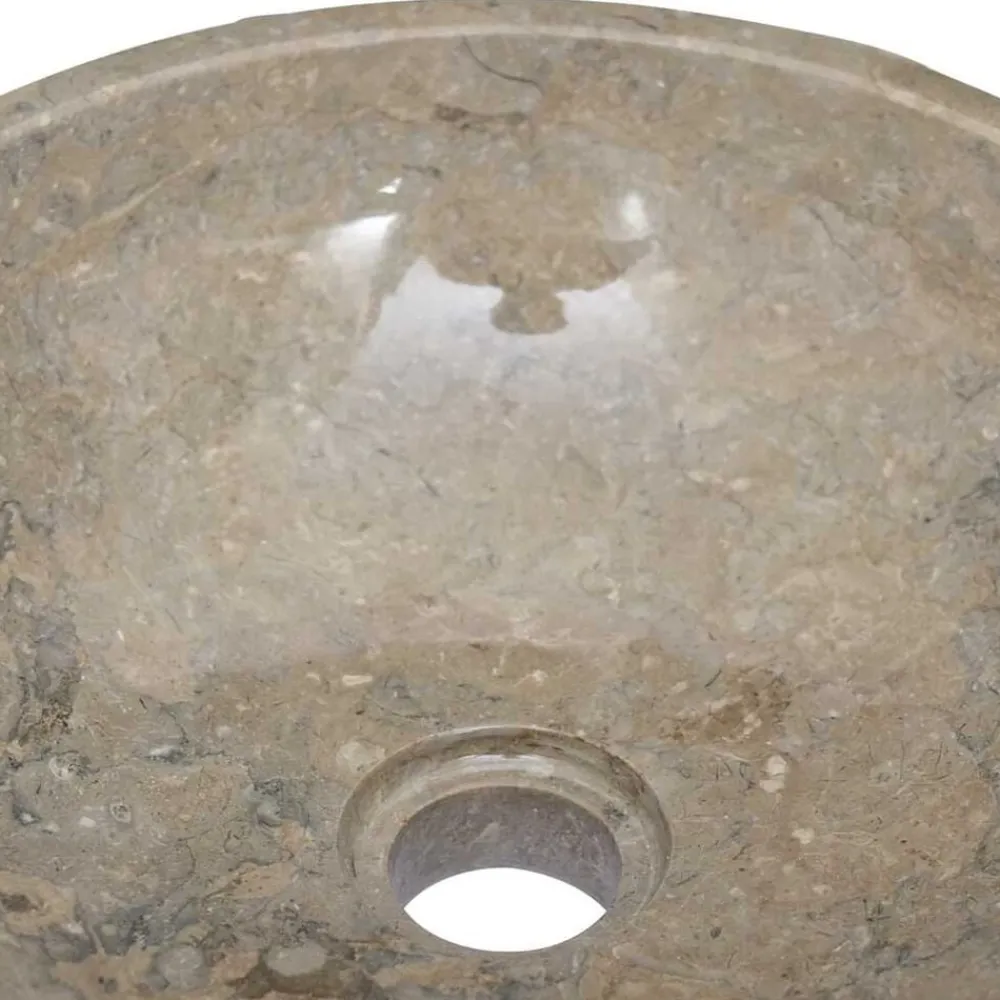 vidaXL Fontanería-Lavabo mármol Ø40x12 cm