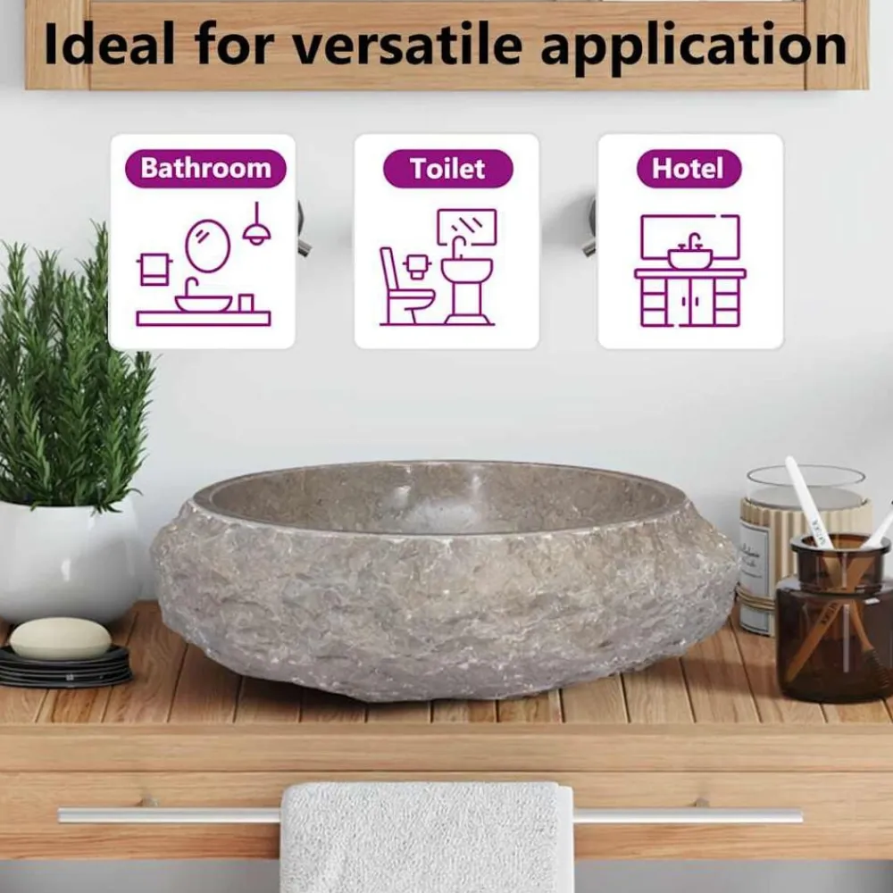 vidaXL Fontanería-Lavabo mármol Ø40x12 cm