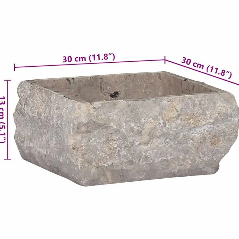 vidaXL Fontanería-Lavabo mármol 30x30x13 cm
