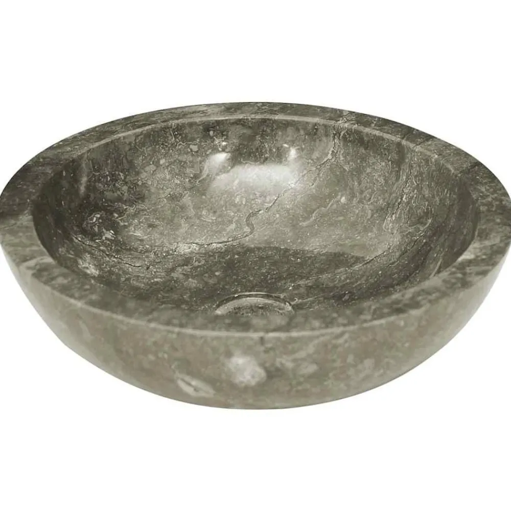 vidaXL Fontanería-Lavabo mármol Ø40x12 cm