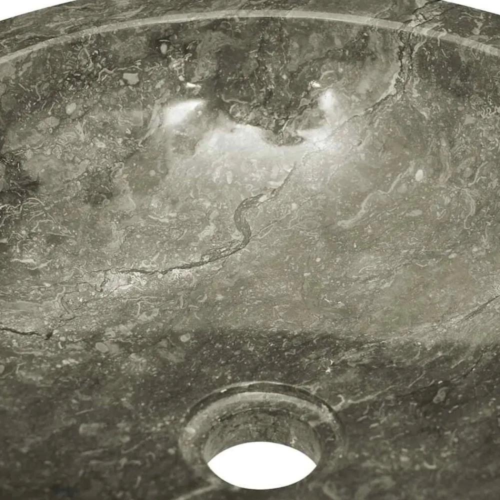 vidaXL Fontanería-Lavabo mármol Ø40x12 cm