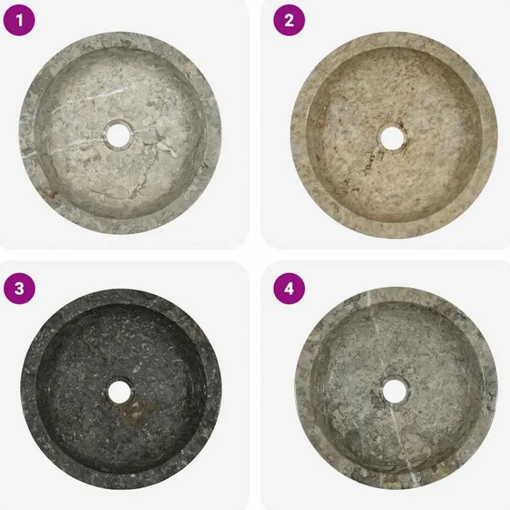 vidaXL Fontanería-Lavabo mármol Ø40x12 cm