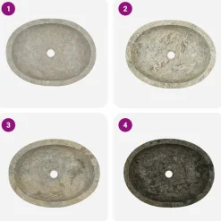 vidaXL Lavabo mármol 53x40x15 cm Gris Sale