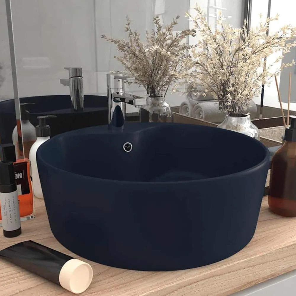 vidaXL Fontanería-Lavabo lujo con rebosadero cerámica 36x13 cm
