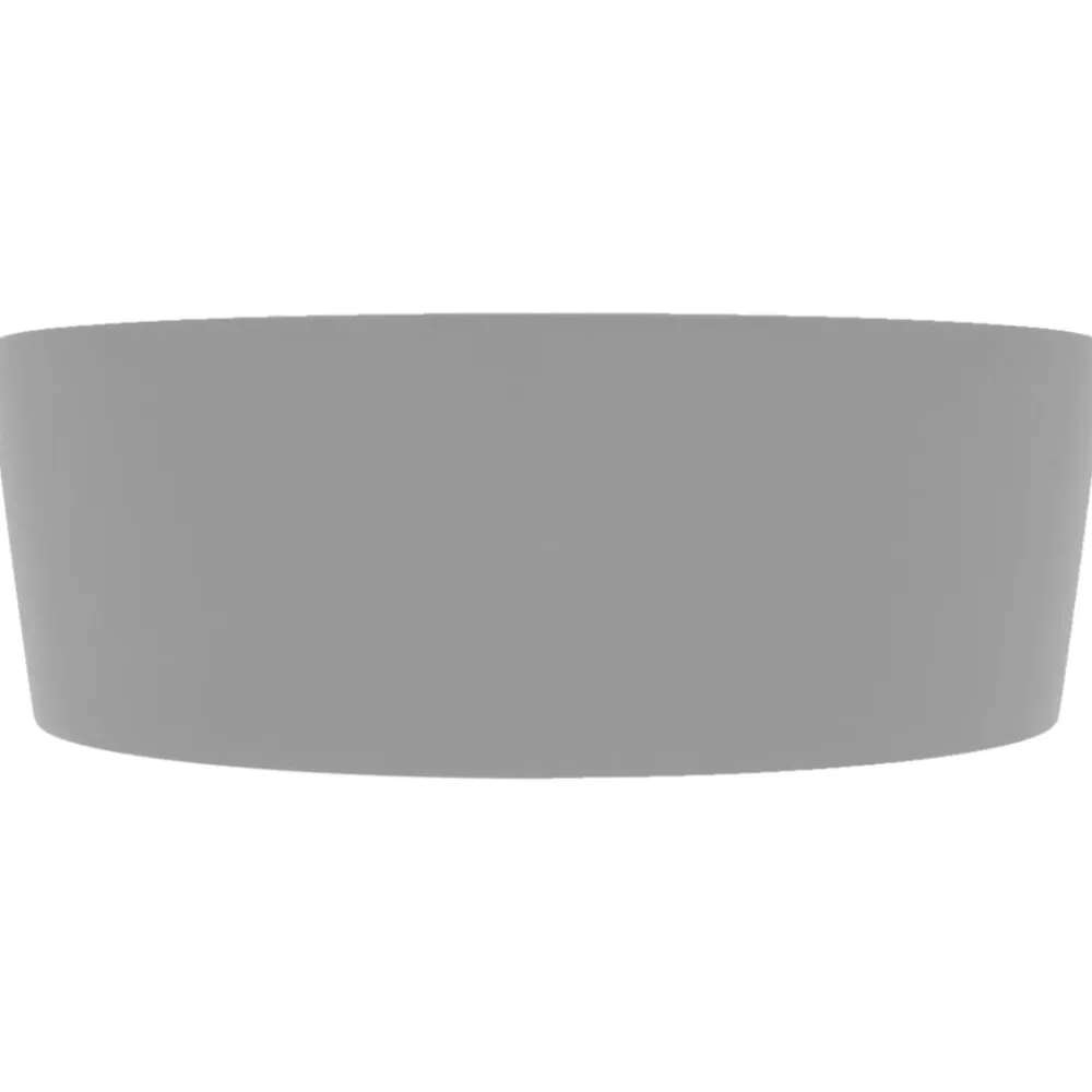vidaXL Lavabo lujoso con rebosadero cerámica 36x13 cm gris claro mate Outlet