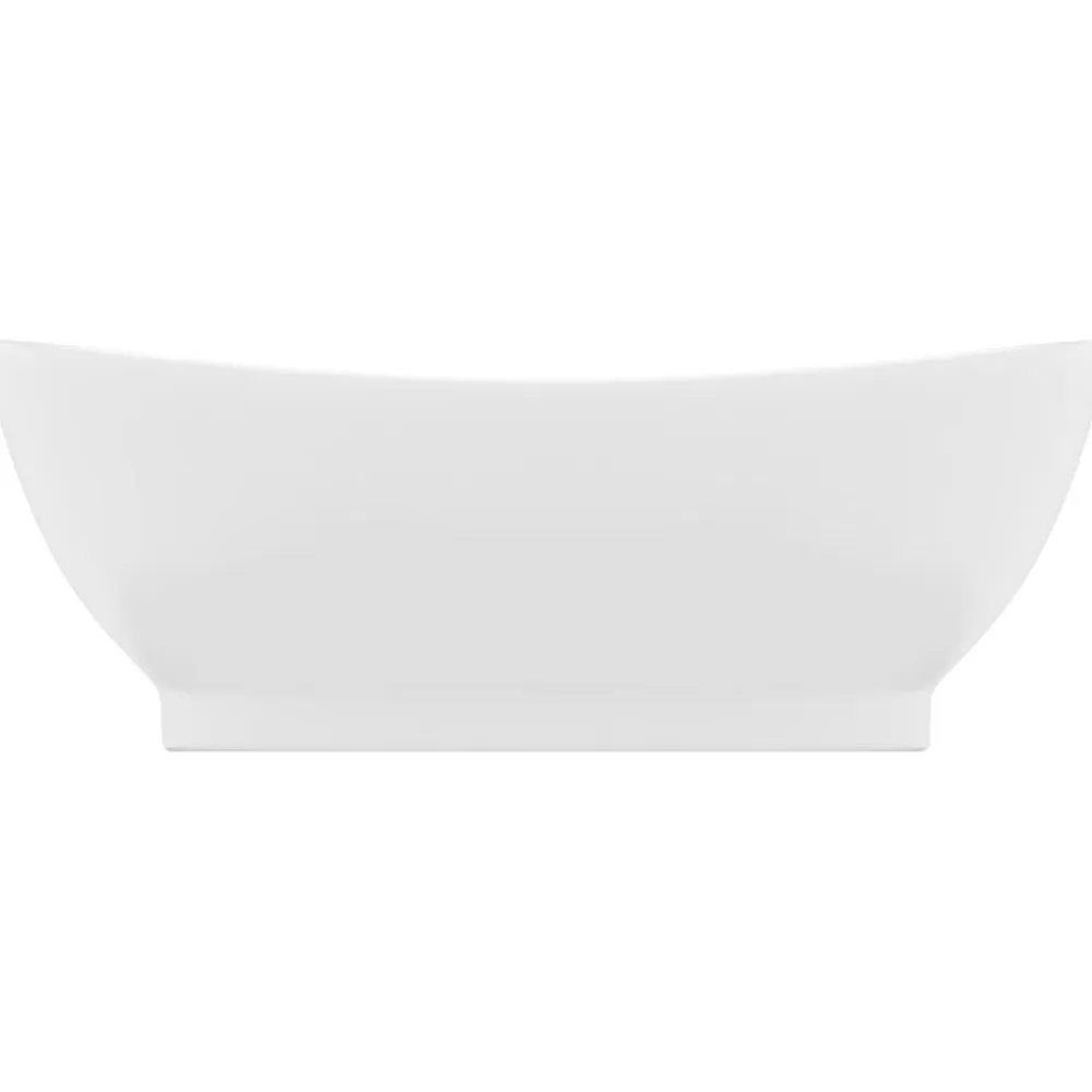 vidaXL Lavabo lujoso con rebosadero cerámica 58,5x39 cm blanco mate Hot