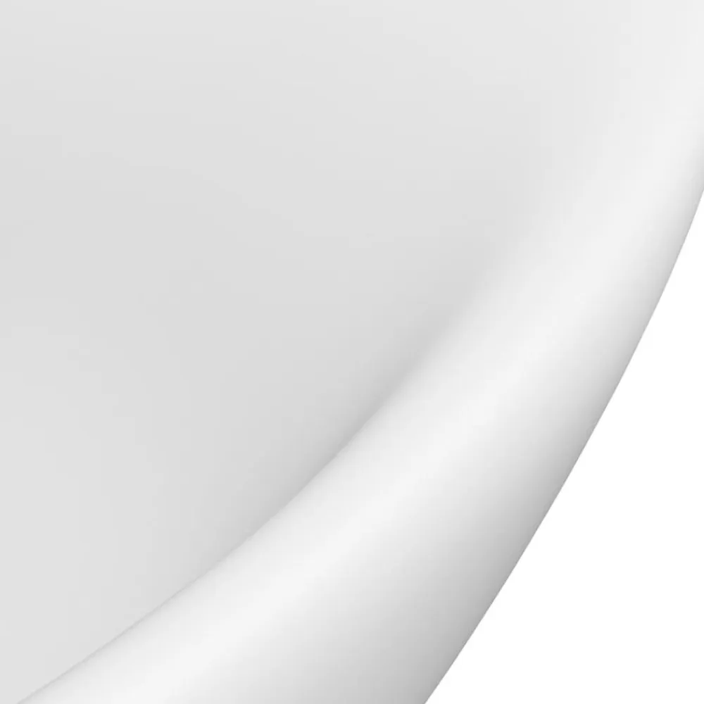 vidaXL Lavabo lujoso con rebosadero cerámica 58,5x39 cm blanco mate Hot