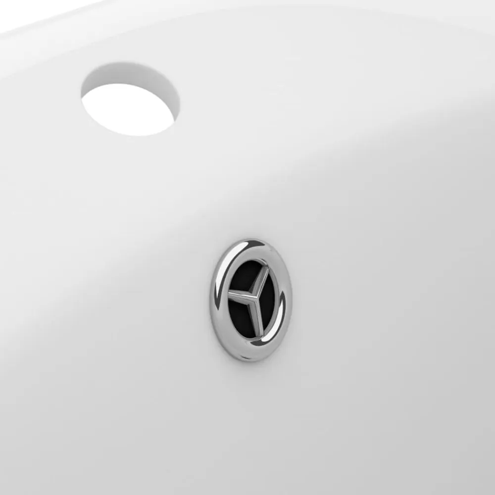 vidaXL Lavabo lujoso con rebosadero cerámica 58,5x39 cm blanco mate Hot