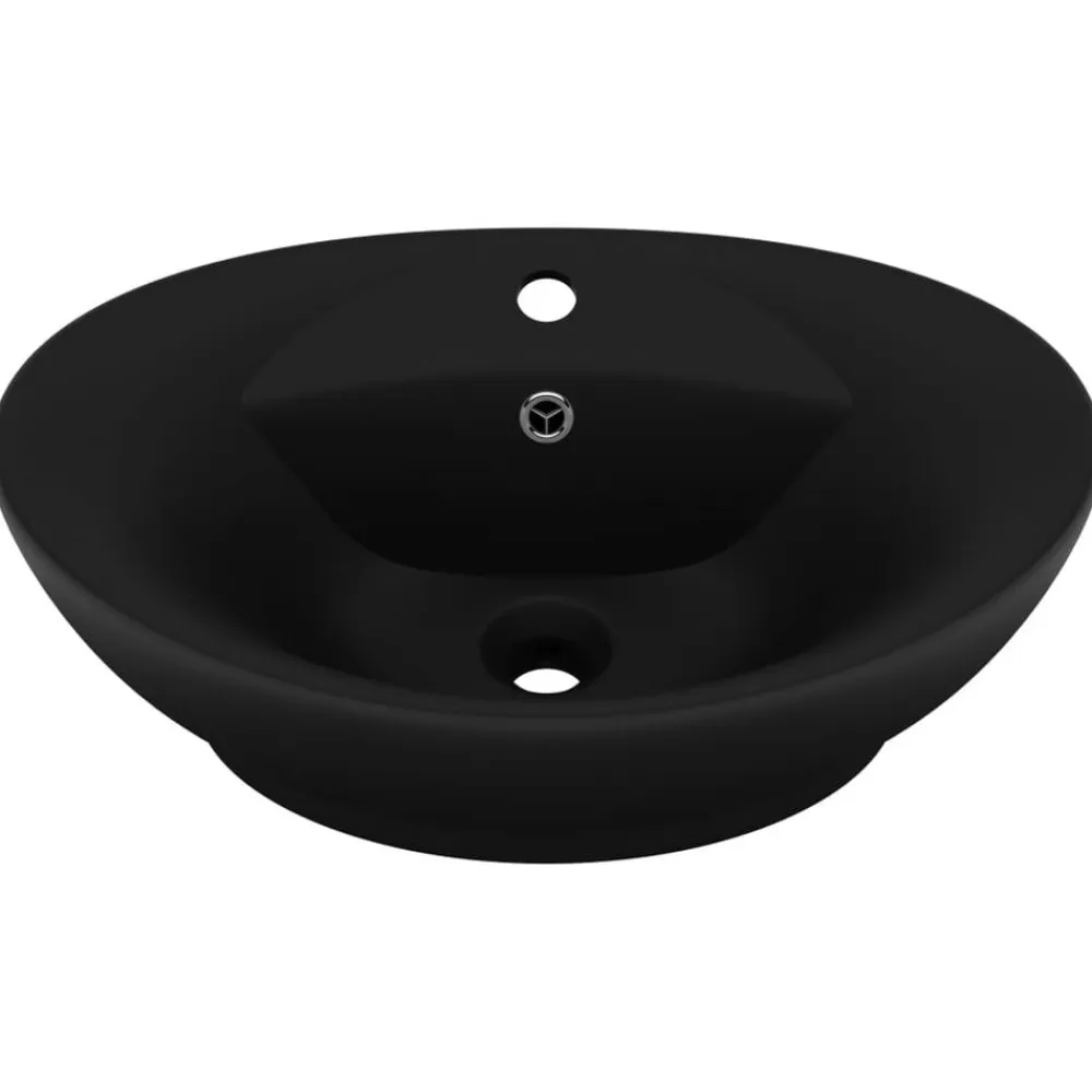 vidaXL Fontanería-Lavabo lujoso con rebosadero cerámica 58,5x39 cm