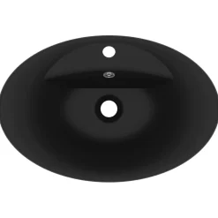 vidaXL Fontanería-Lavabo lujoso con rebosadero cerámica 58,5x39 cm