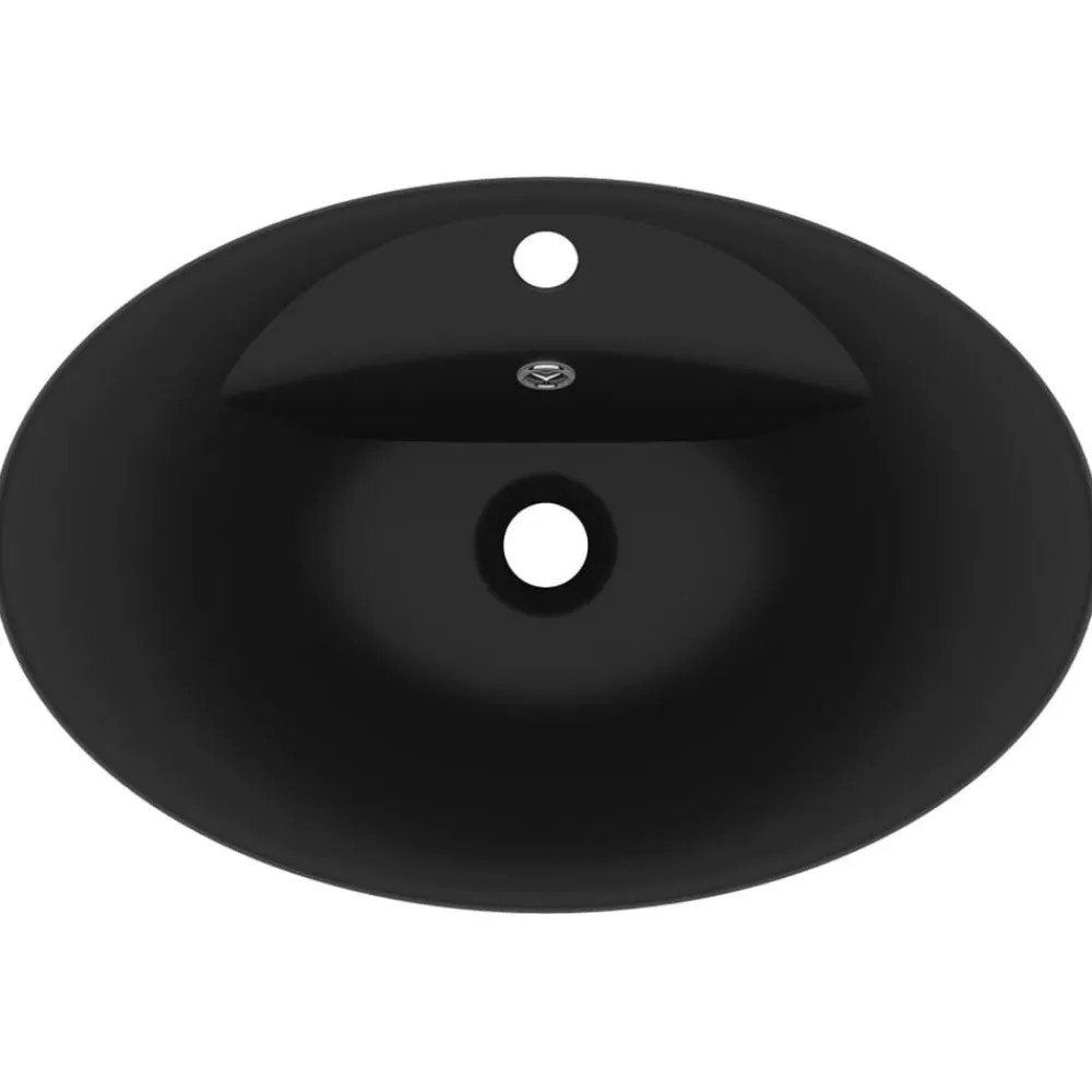 vidaXL Fontanería-Lavabo lujoso con rebosadero cerámica 58,5x39 cm