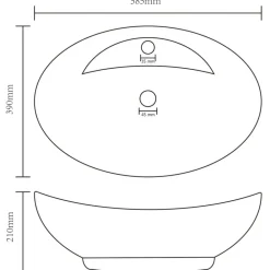 vidaXL Lavabo lujoso con rebosadero cerámica 58,5x39 cm crema mate Best