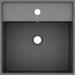 vidaXL Lavabo lujoso cuadrado rebosadero cerámica gris oscuro 41x41 cm gris oscuro mate Discount